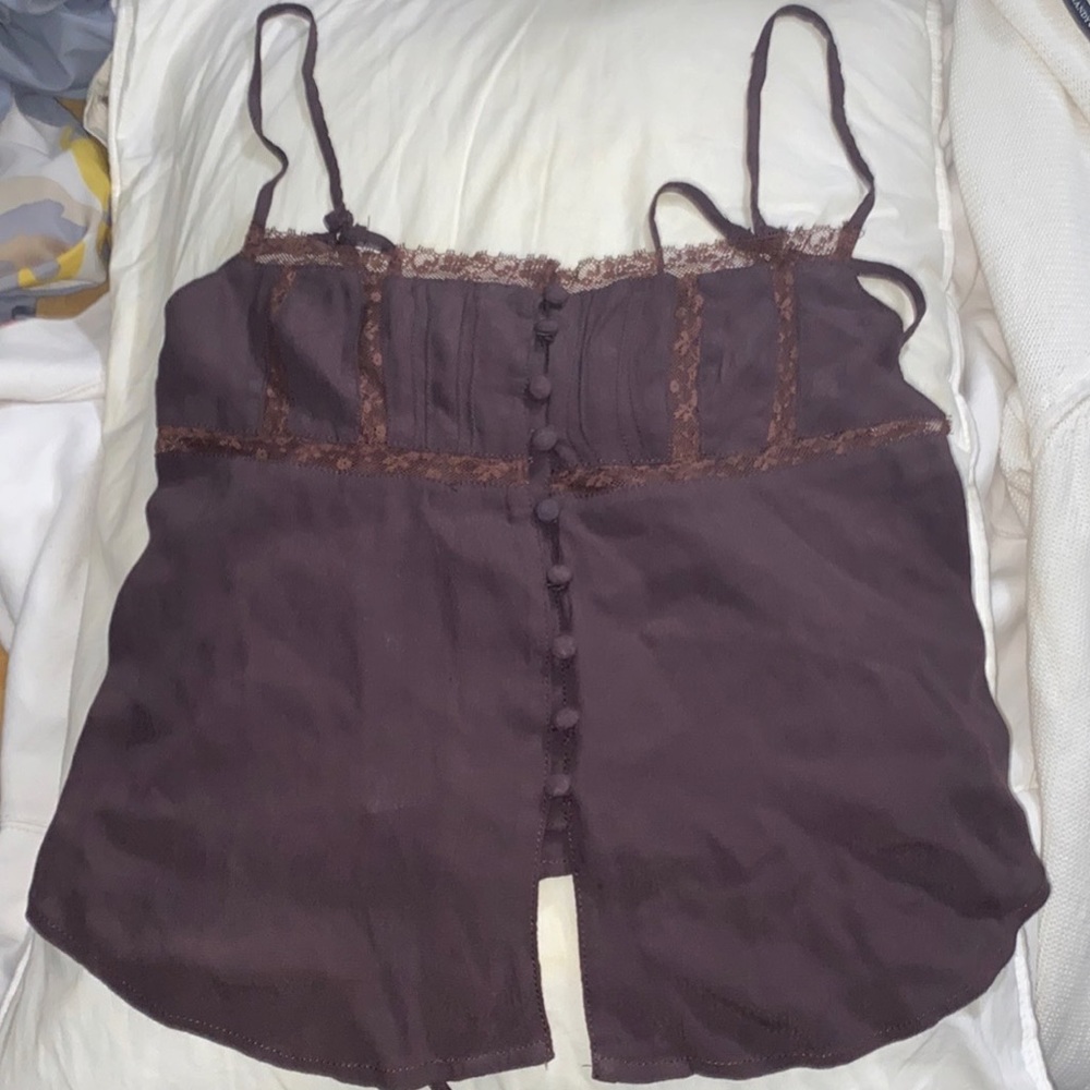 Urban Outfitters Brown Lace Tank Top